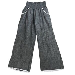 Namsar Linen Smocked Parallel Pants - Size S/M